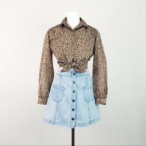 Vintage Paisley Button-Down Blouse | Size M